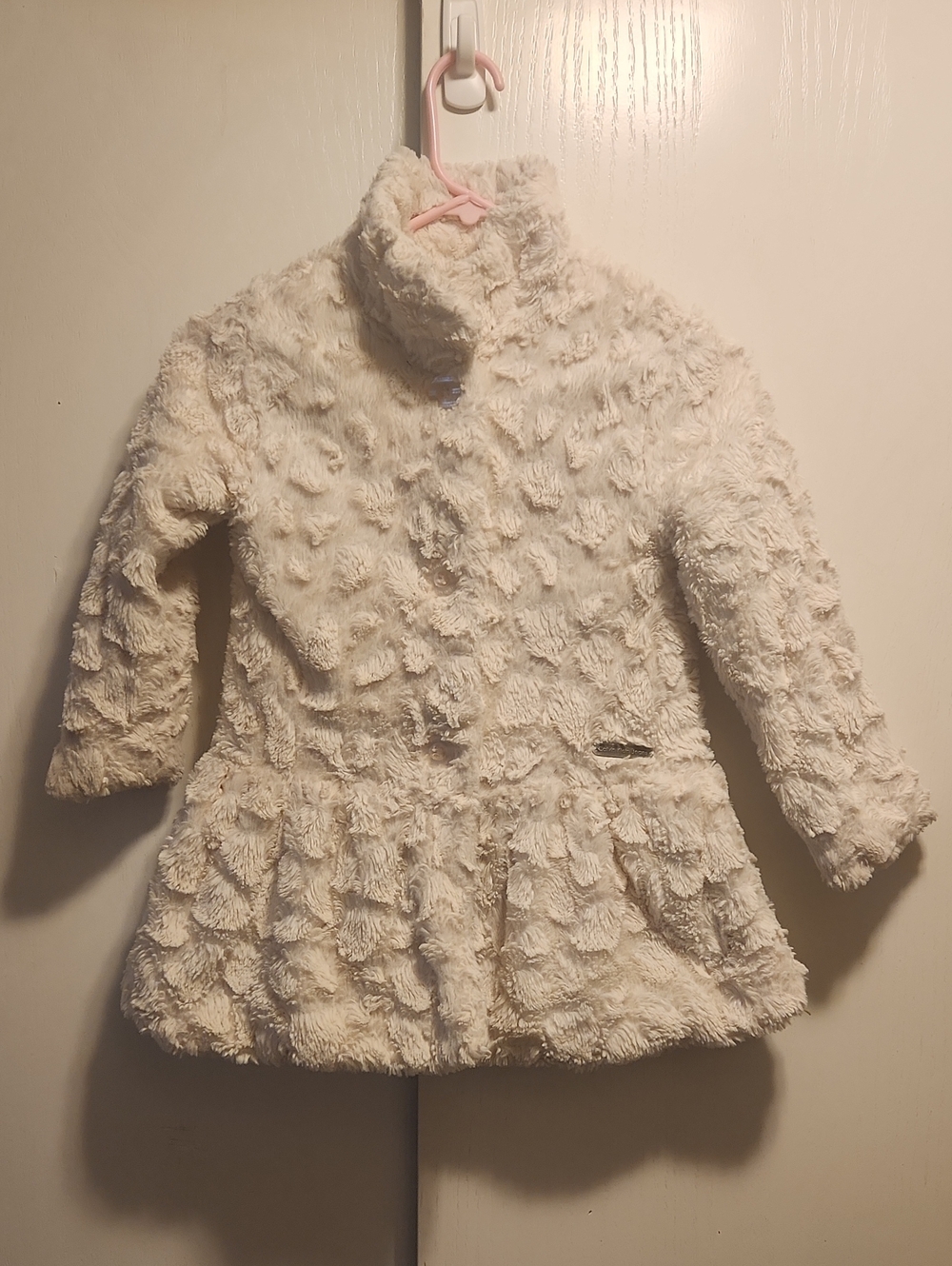 Calvin Klein Cozy Cream Faux-Fur Girls' Coat - Soft Plush Jacket